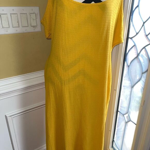 NWT SHEIN SXY Curve Yellow Rib stretchy cut out back sleeveless maxi dress SZ4XL - Picture 8 of 12